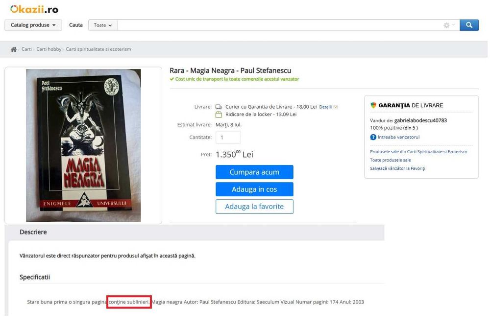 RARA, Magia Neagra carte de vraji incantatii ritualuri colectie 2003