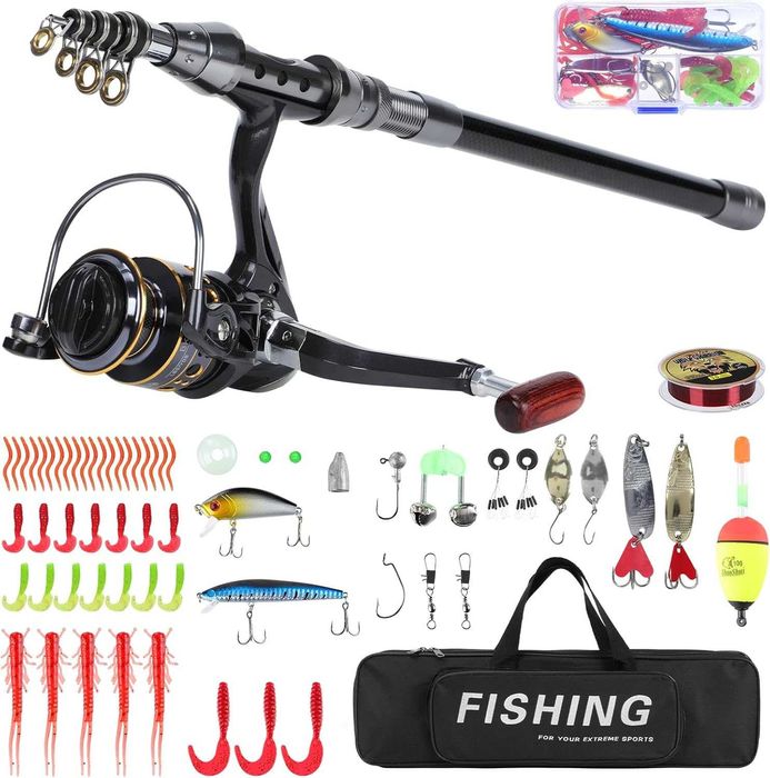 Undiță telescopică de pescuit 1,8 m,cu geantă de transport set pescuit