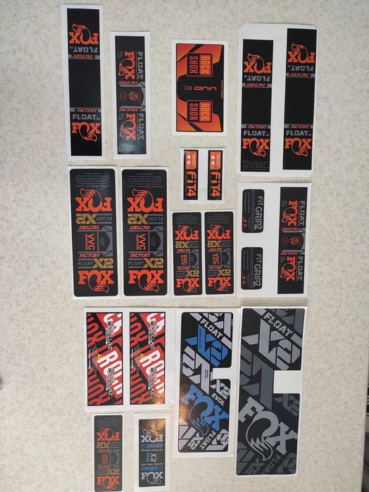 Стикери за вилка,шок,капли,рамка MTB DH Ebike Cube Giant Canyon и др.