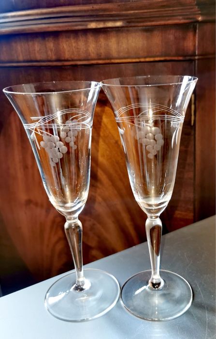 Кристални чаши шампанско брандирани тъй наречени флютс 4 бр. Flutes