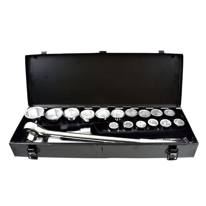 Trusa tubulare hexagonale 3/4'' cu clichet 19-50mm 21 piese in cutie m