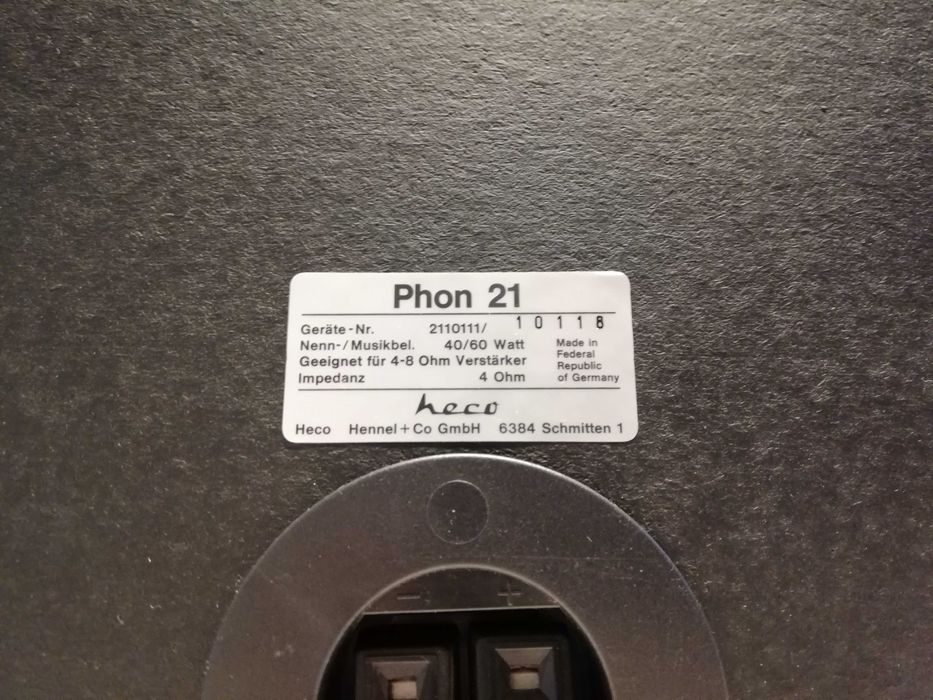 Set Boxe HECO model PHON21 - 2 Cai/60W/4-8 Ohmi/ca Noi/made in RFG