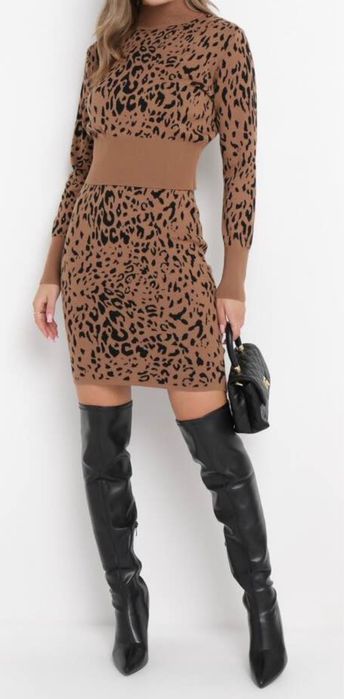 Compleu superb rochie si pulover, marimea S/M