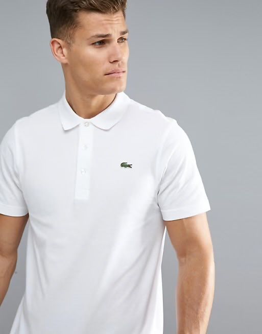 тениска Lacoste Sport Textured Ribbed Polo Shirt in White