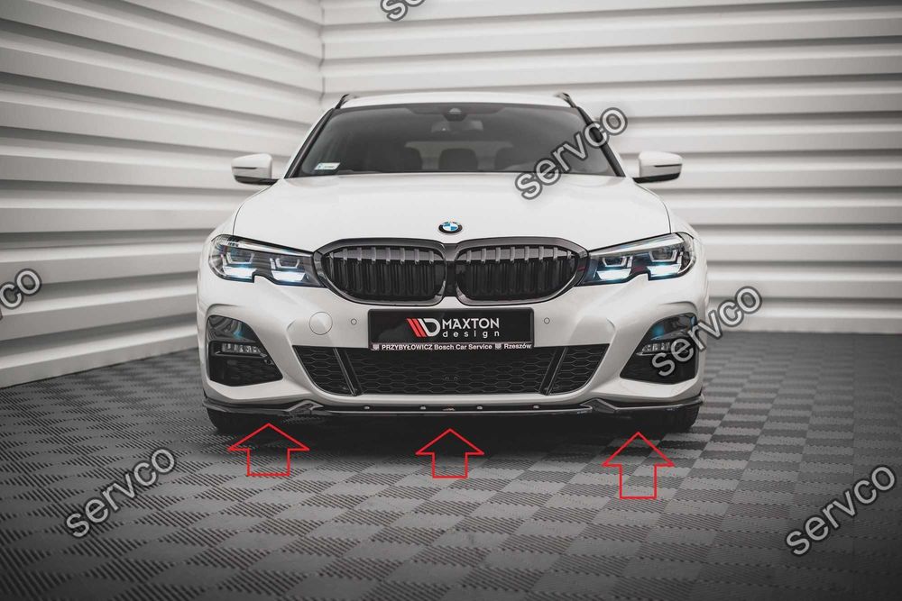 Pachet Set Splitter Exterior Lip Prelungiri Body kit tuning Bmw Seria 3 Touring G21 M-Pack 2018- v12 - Maxton Design