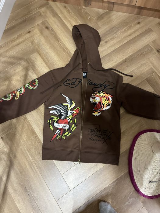 зипка ed hardy коричневая
