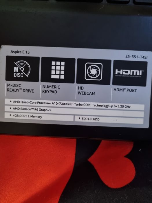 Vand Laptop Acer Aspire E5-551