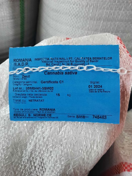 Semințe de cânepă CERTIFICATĂ pentru semănat, ulei,consum,păsărele