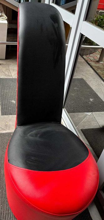 Scaun, design toc înalt, roșu, piele ecologică