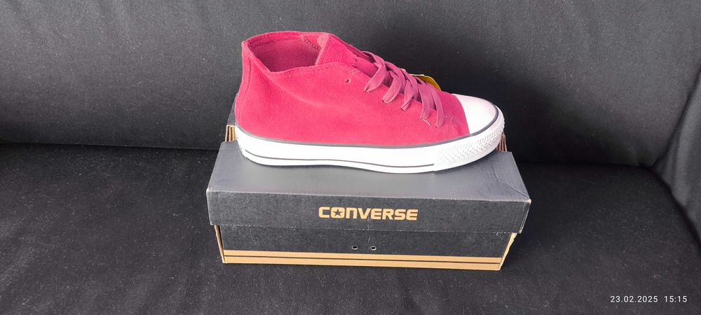 CONVERSE tenisi high piele bordo 39,noi in cutie