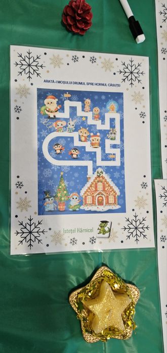 Vand fise educative laminate tematica iarna/Craciun