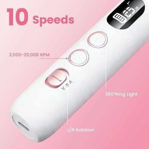 Нова Безжична електрическа пила за нокти 10 скорости LED 10 накрайника