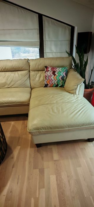 Диван естествена кожа не разтегателен
