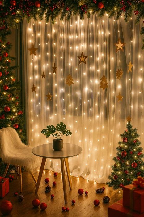 Зд лед коледна завеса