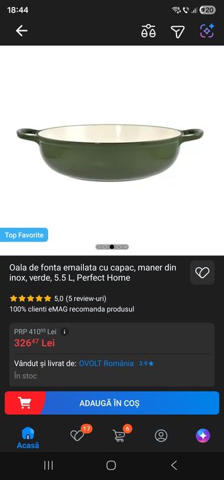 Cratita oala cu capac vas fonta emailata noua