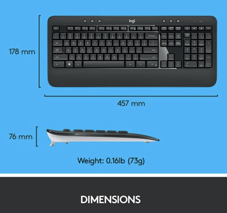 Kit tastatura+mouse wireless Logitech Advanced Mk540,USB,negru,Sigilat