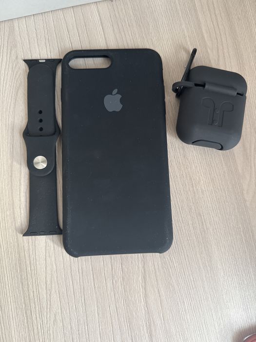 Чехлы на iphone 7 plus/8 plus + чехол airpods+ ремешок Аpple Watch