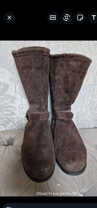 Cizme superbe LV piele naturala întoarsă 40