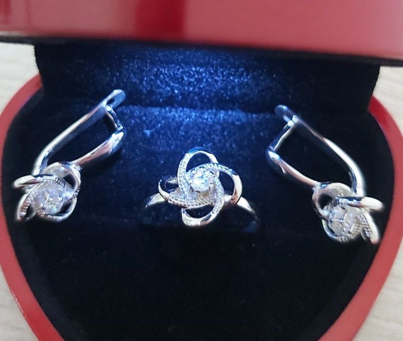 Kumush zirak uzuk совга комплект серебряная серьги кольца жемчуг