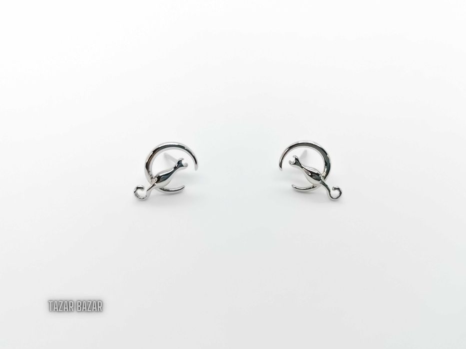 Cercei de argint – Pisica pe lună