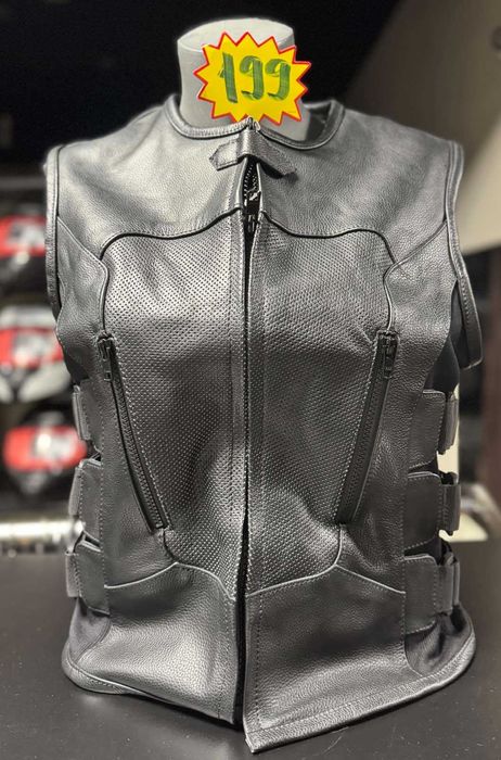 Кожен елек icon кожа естествена телешка елеци мото мъжки дамски детски