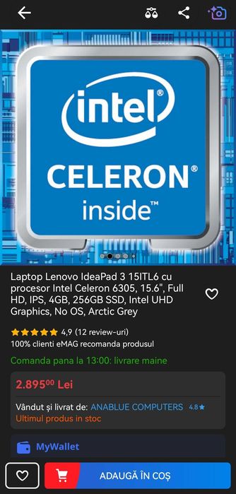 Vand laptop nou in cutie