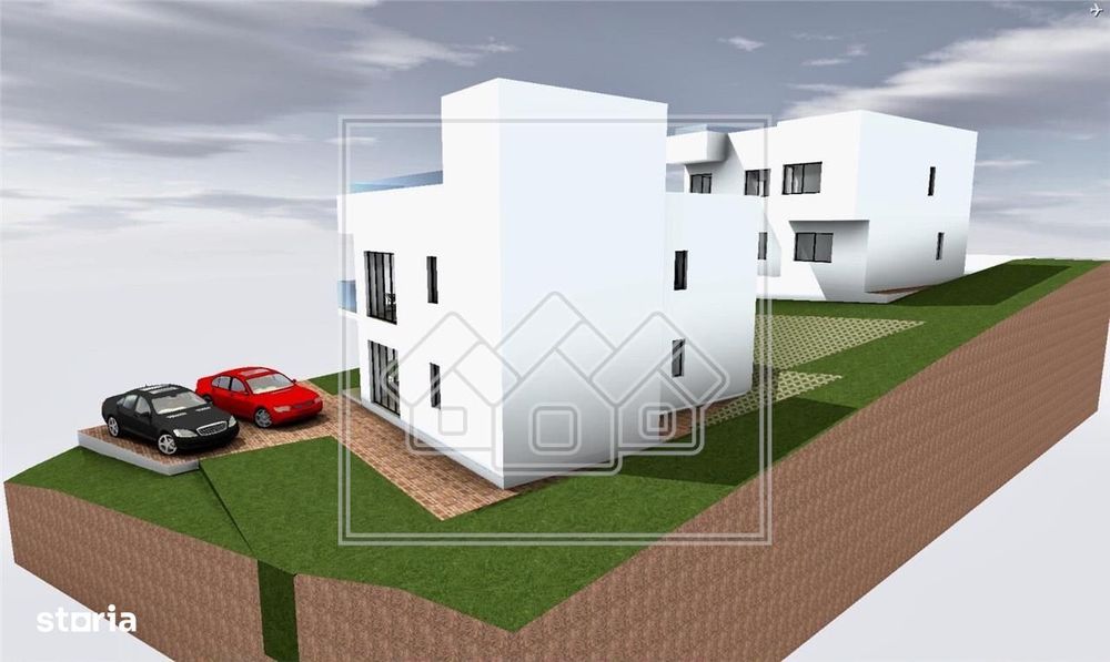 Casă de vânzare în Cisnădioara – rooftop cu piscină infinity, panoramă