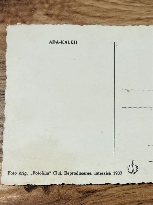 Carte Postala cu Insula scufundata Ada Kaleh (1937)