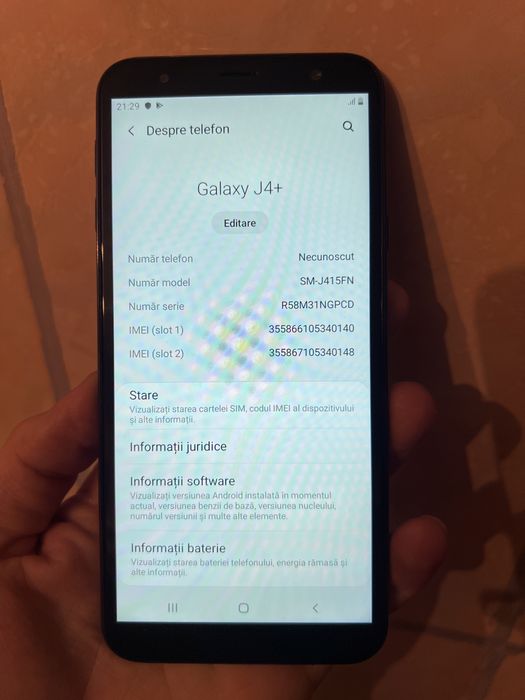 Vand/ Schimb Samsung galaxy J4 Plus in stare foarte buna