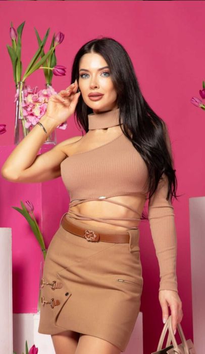 Кафяв кожен колан Alessa