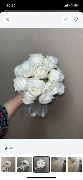 Свадебный букет и фата