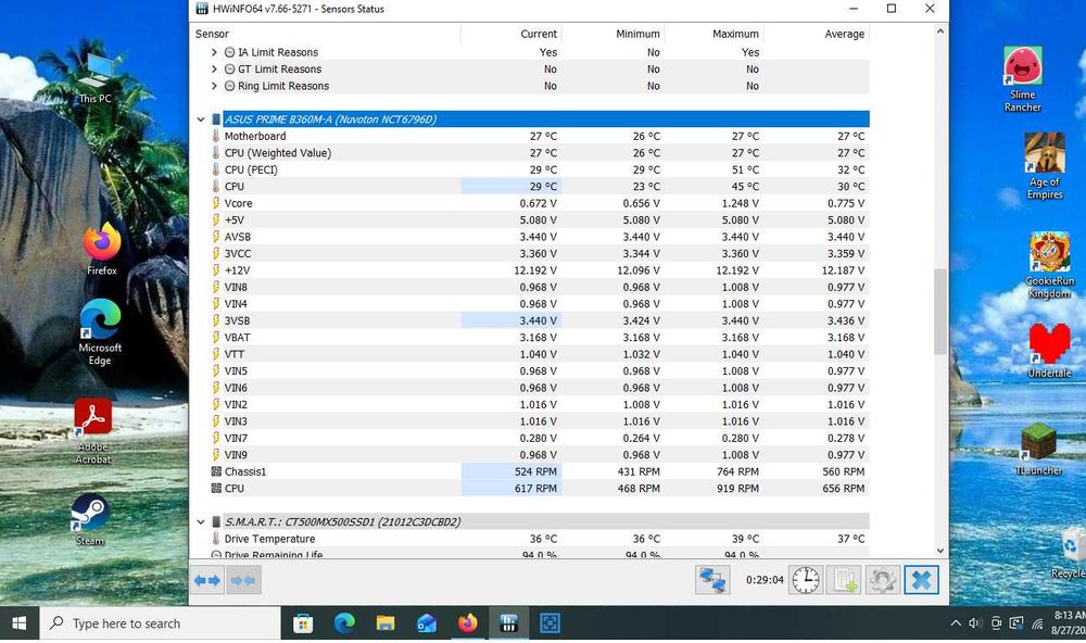 Asus B360M-A, Intel i5-8500, HyperX Fury 8GB DDR4 2666Mhz