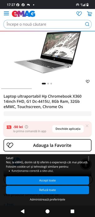Vând schimb laptop Chromebook nou cu câteva zgârieturi