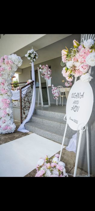 Aranjamente decor nunta Pitesti, manechini, măsuță gatit, decor bride