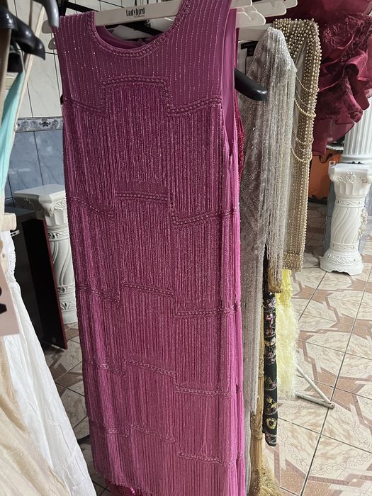 Rochie cu franjuri de sticla