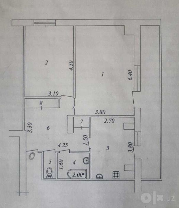 Квартира 2 комнаты 80 м² Ташкент, Узбекистан