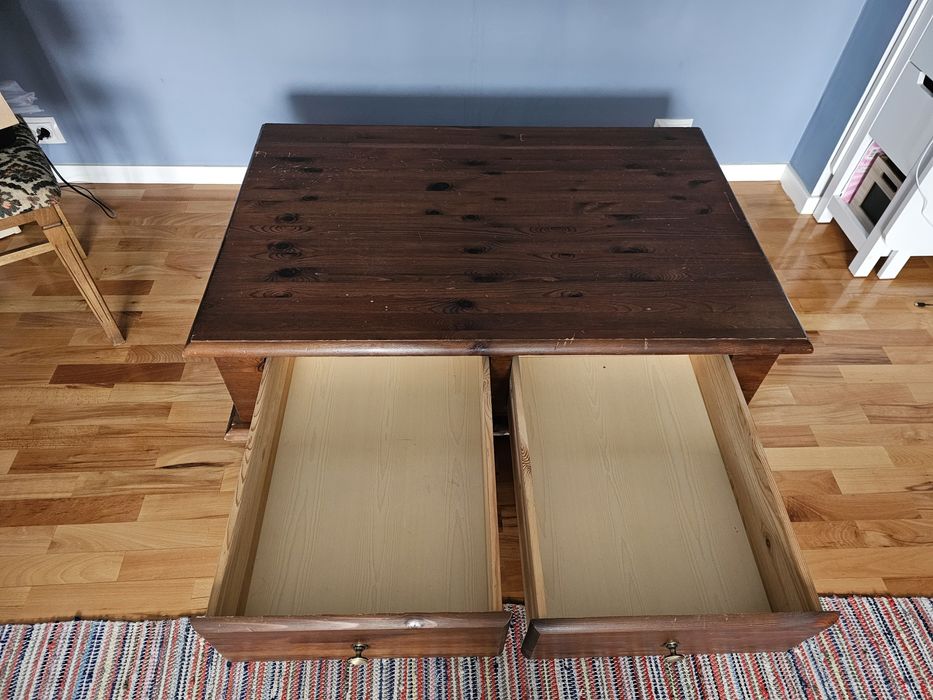 Masa de cafea din lemn masiv cu spațiu de depozitare