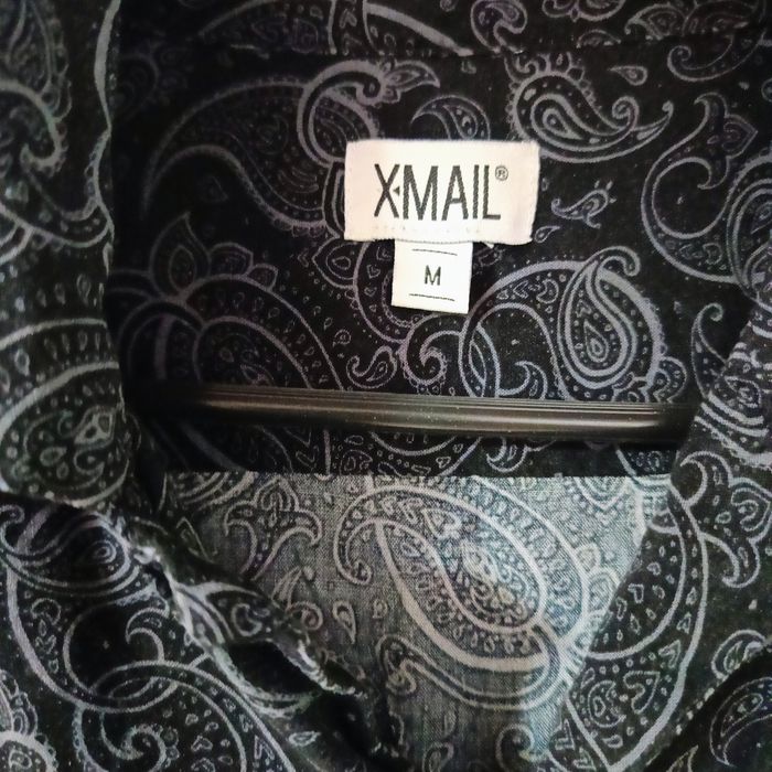 Мъжка риза с къс ръкав XMAIL – Размер M, 100% вискоза, пейсли принт