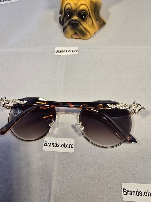 Promotie - Ochelari de soare Cartier Round Brown Leopard Frame,  made in Italy
