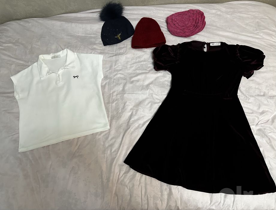 Zara платье 164 кофточка A-studio 155-164 шапки