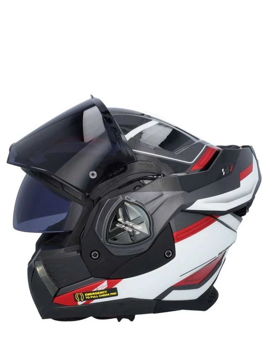 Каска LS2 Advant X Spectrum Black White Red Gloss