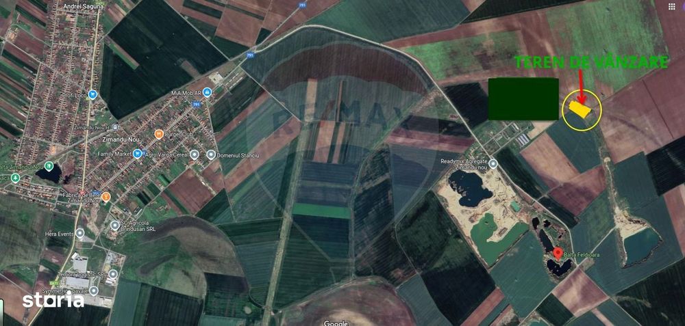 Teren agricol 14,200mp zona fermei din Zimandu Nou