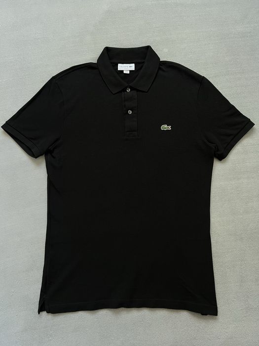 Lacoste Slim Fit Mens Size M (4) Black Polo Shirt Cotton Pique