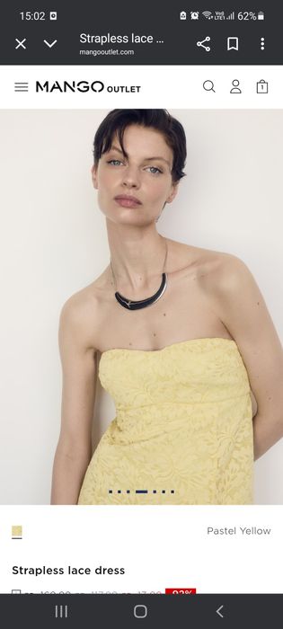 Рокля MANGO yellow pastel