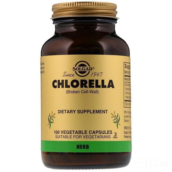 Хлорелла Solgar Chlorella. 100 растительных капсул.