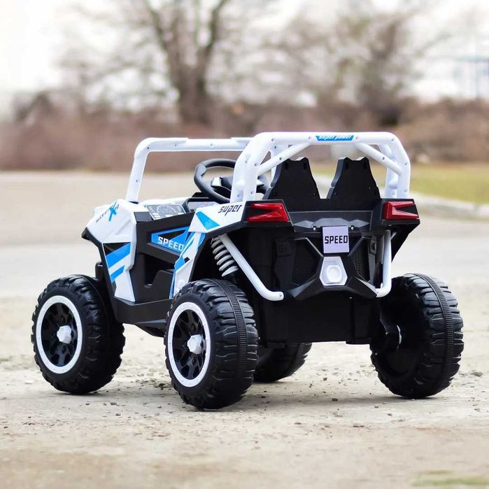 UTV electric pentru copii, RSR, 4x4, 120W, 12V 7Ah, alb-albastru