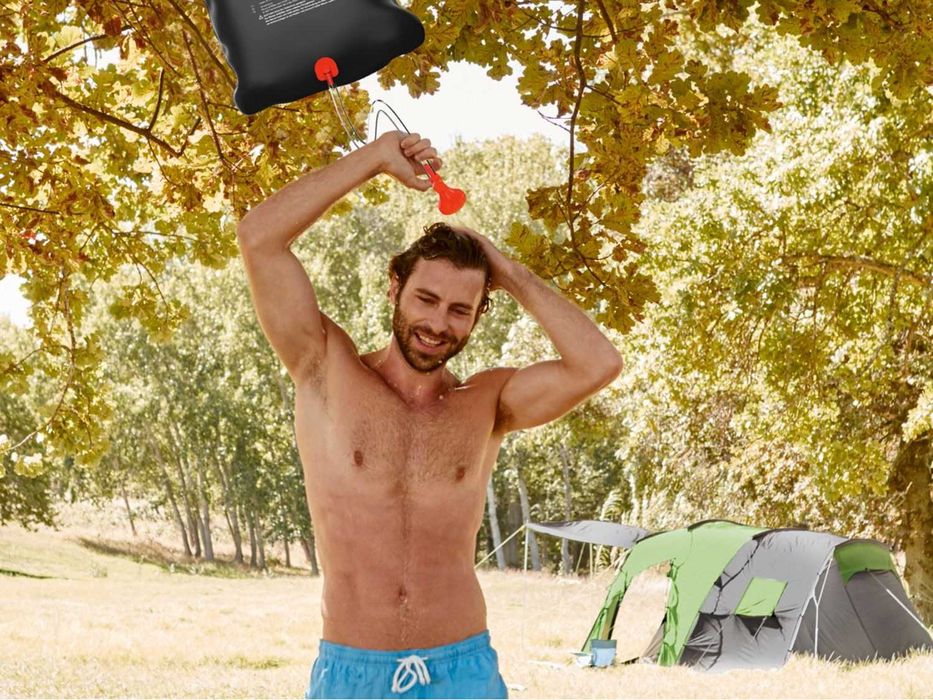 Duș solar 25 L, camping, gradina, pliabil, NOU, la cutie sigilata