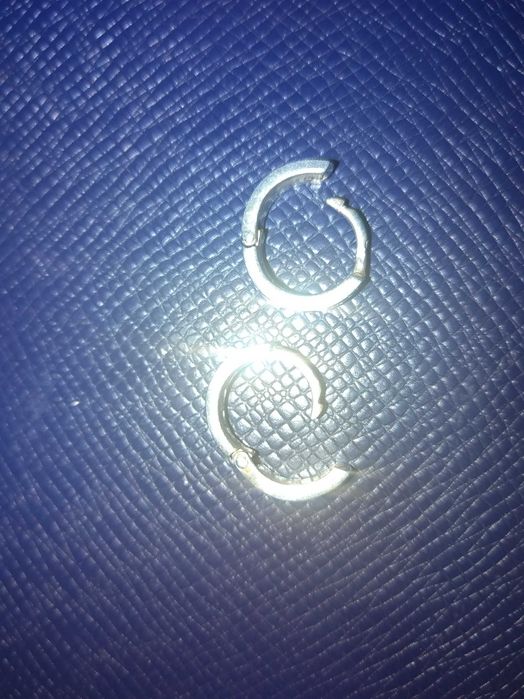 Сребърни обеци халки и розички