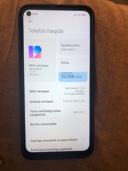 Redmi note 9 4/128gb