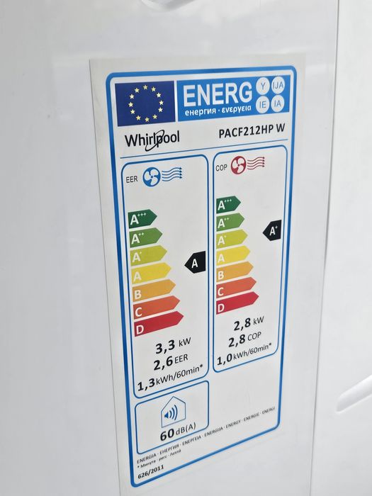 Мобилна система Whirlpool PACF212HP W - мобилен климатик , 12000 охл/о